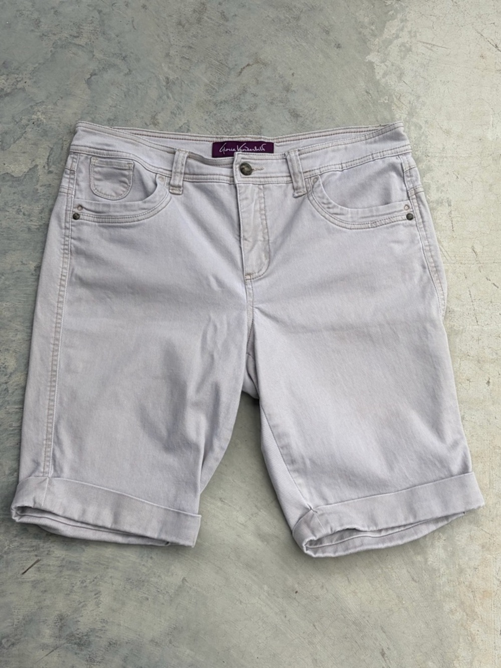 Gloria Vanderbilt - Cuffed Denim Bermuda Shorts - Size 12